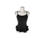 Gren Dot Frill Cardigan Sleeveless Set