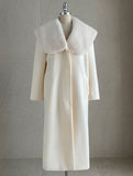 Devel Mink Fur Collar Wool Long Coat (Belt Set)