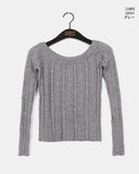 Linko cable slim fit off-shoulder knit
