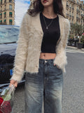 Ronnie Semi Crop Soft Fur Cardigan