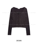Minute Dot U-Neck Long Sleeve Cardigan