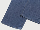 Linen Raw Edge Wide Denim Pants