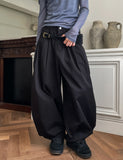 Vintz three-pin tuck balloon wide cotton pants
