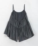 Chomin nylon back ribbon sleeveless blouse