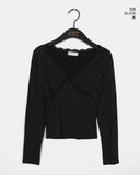 Shimmer Dot Lace Long Sleeve T-Shirt