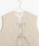 [BAONHAUS] Moles ribbon quilted padded vest