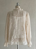 (Sleeveless Set) Shudin Lace Tie Puff Blouse
