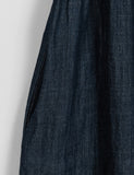 Coinzy Denim Shirring Sleeveless Long One Piece