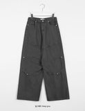 [unisex] Aruco incision rivet cotton wide pants