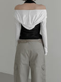 Blin Mesh Cowl Halter Top