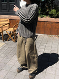 Pigment Washed Damage Ribbed Knit