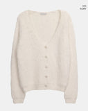 Laha Angora V-neck Fur Cardigan