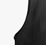 Overlock line ribbed sleeveless