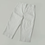 Capri Half-Length Banding Hem Slit Cotton Slacks Pants