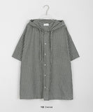 [unisex] Dipeuki Stripe Pocket Over Hood Shirt