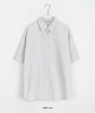 [BAONHAUS] Nokia Stripe Over Short Sleeve Shirt