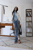 zipper chain shoulder bag