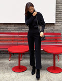 Luaz Banding Mink Brushed Bootcut Slacks