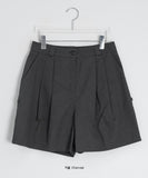Yuuhi Roll-up Button Short Cotton Pants