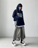 Marble Gray Crop Denim Pants