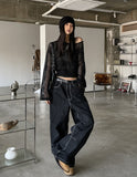 Old Hip Pocket Embroidered Denim Pants