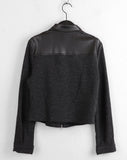 [MADE] Disher Zipper Leather Color Matching Two-Way Knit Zip-Up Jumper