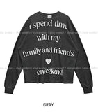 Week Heart Lettering Waffle Sweatshirt
