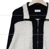 Daven color matching collar knit zip-up