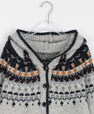 Vinnie Nordic Button Knit Hood Cardigan