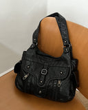 Wet vintage belt shoulder bag