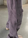 Purple Dying Curved Cargo Pants