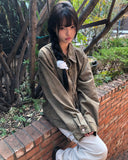 Luken Semi-Crop Washed Collar Jacket