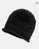 Le Sue Flower Pattern Knit Beanie