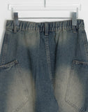 [unisex] Viewo Curved Denim Cargo Wide Pants