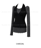 Dani Ruffle Layered Halter Long Sleeve