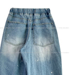 Side Damage Balloon Banding Denim Pants