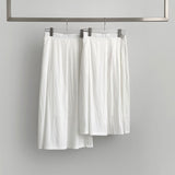 Summer Unbalanced Pintuck A-line Poly Long Skirt