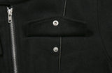 PIPING WOOL BIKER JACKET