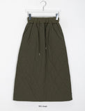 Longmi banding quilted long skirt