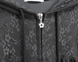 Nova Flower Lace Hooded Zip-up