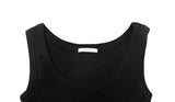 Yurin Ribbed Mango Fake Layered Cap Sleeveless