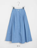 Shoniku banding pin tuck long skirt