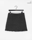 Tvin Dot Wool Frill Midi Skirt