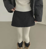 Soft Fur Fluffy Back Banding Mini Skirt