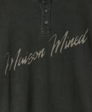 SCRIPT TYPE HENLEY NECK LONG SLEEVE