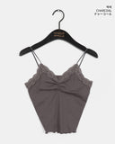 Wenme Lace Shirring Layered Sleeveless