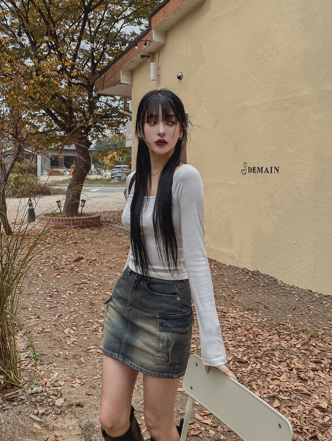 【U LAN】Pie Vintage Cargo Mini Skirt U LAN (ユーラン) - パイビンテージカーゴミニスカート / Pie