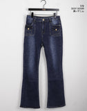 Booming Y2K Pocket Washing Denim Bootcut Pants