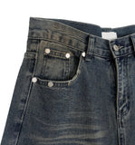 Elt leather pocket denim pants
