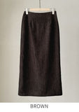 Forest Suede H-Line Long Skirt